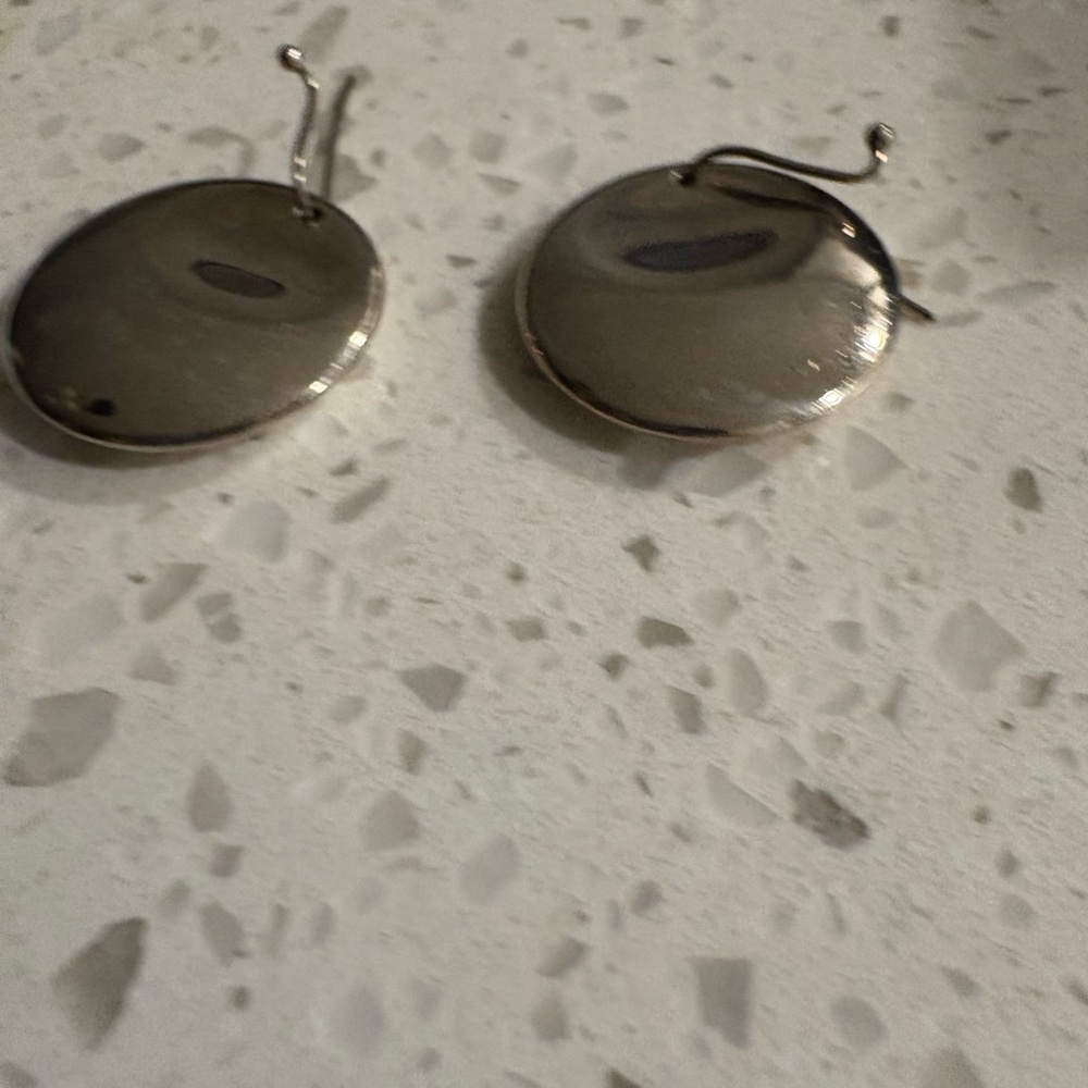 Tiffany & Co. Elsa Peretti Sterling Silver Round Disc Drop Earrings